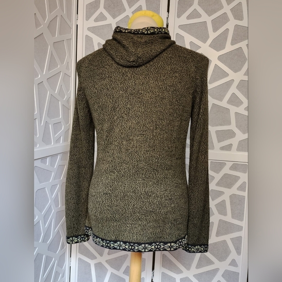 Alpaca Imports Hooded Zip Up Sweater Men's US Large* Olive Green - Picture 2 of 10